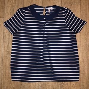 Elle Peter Pan Collar Striped Blouse